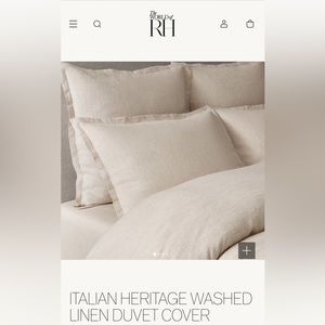 RH King Duvet Cover- color Dune
